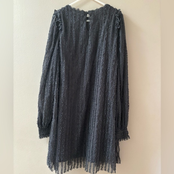 Zara Grey lace and ruffle party dress sz 11-12 - Picture 4 of 11